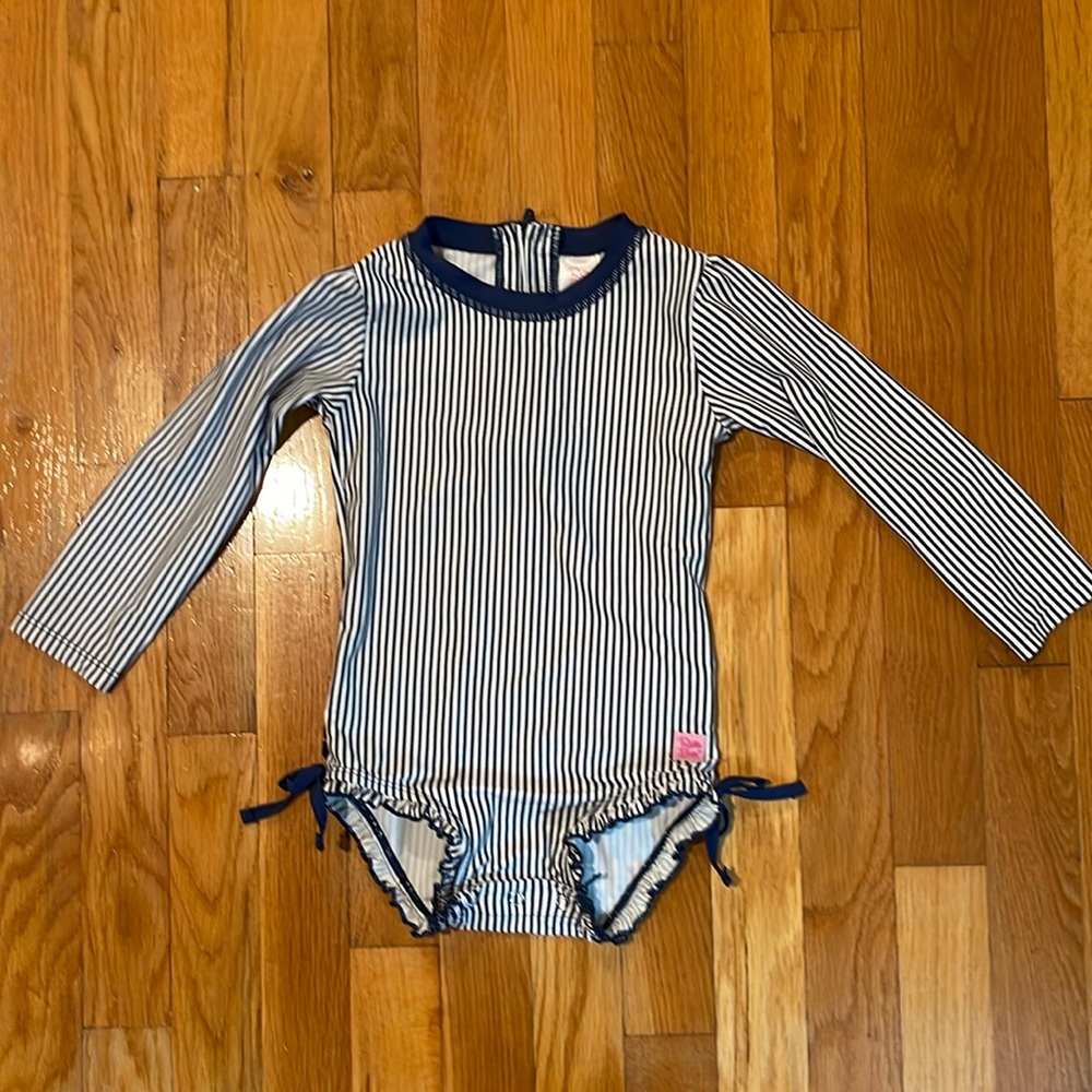 Toddler Girl Rufflebutts rashguard/bathing suit 3T.